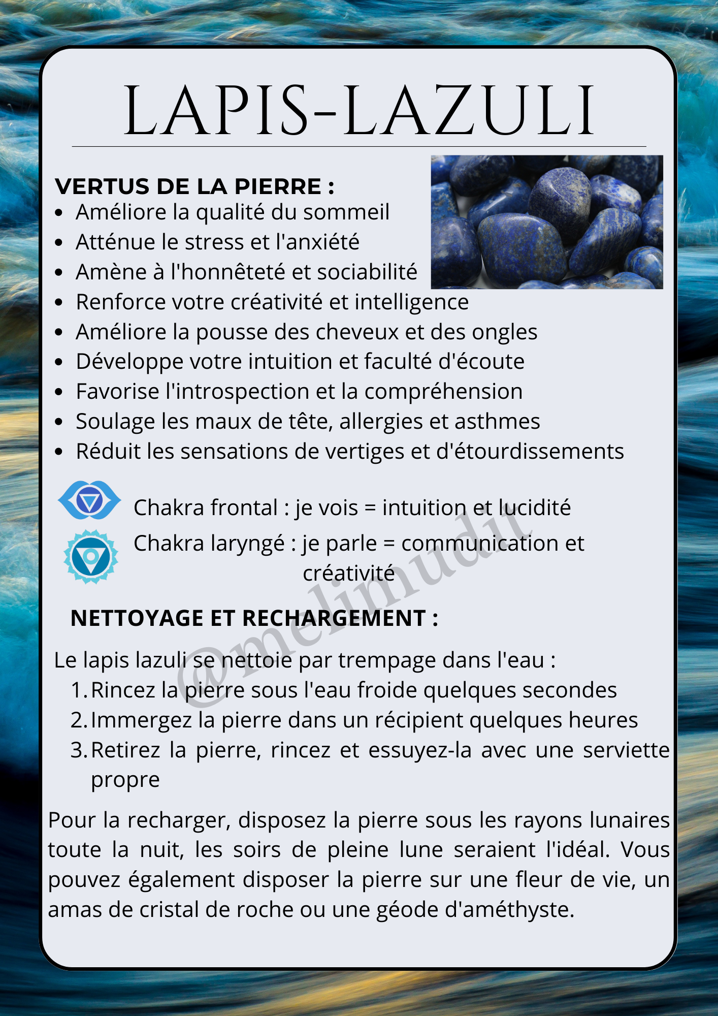 Pierre roulée Lapis lazuli 🌷 2,5 / 4cm