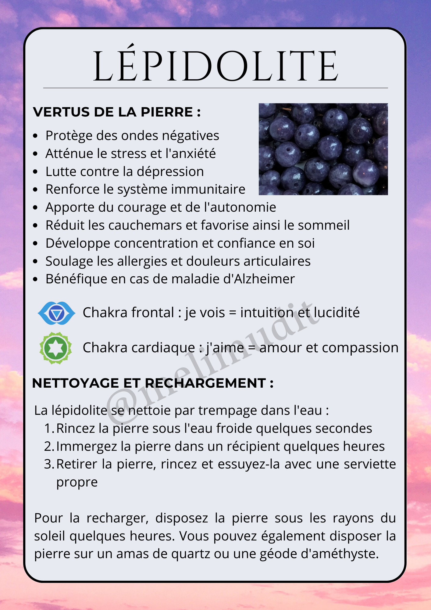 Pierre roulée Lépidolite 🌷 2,5 / 4cm