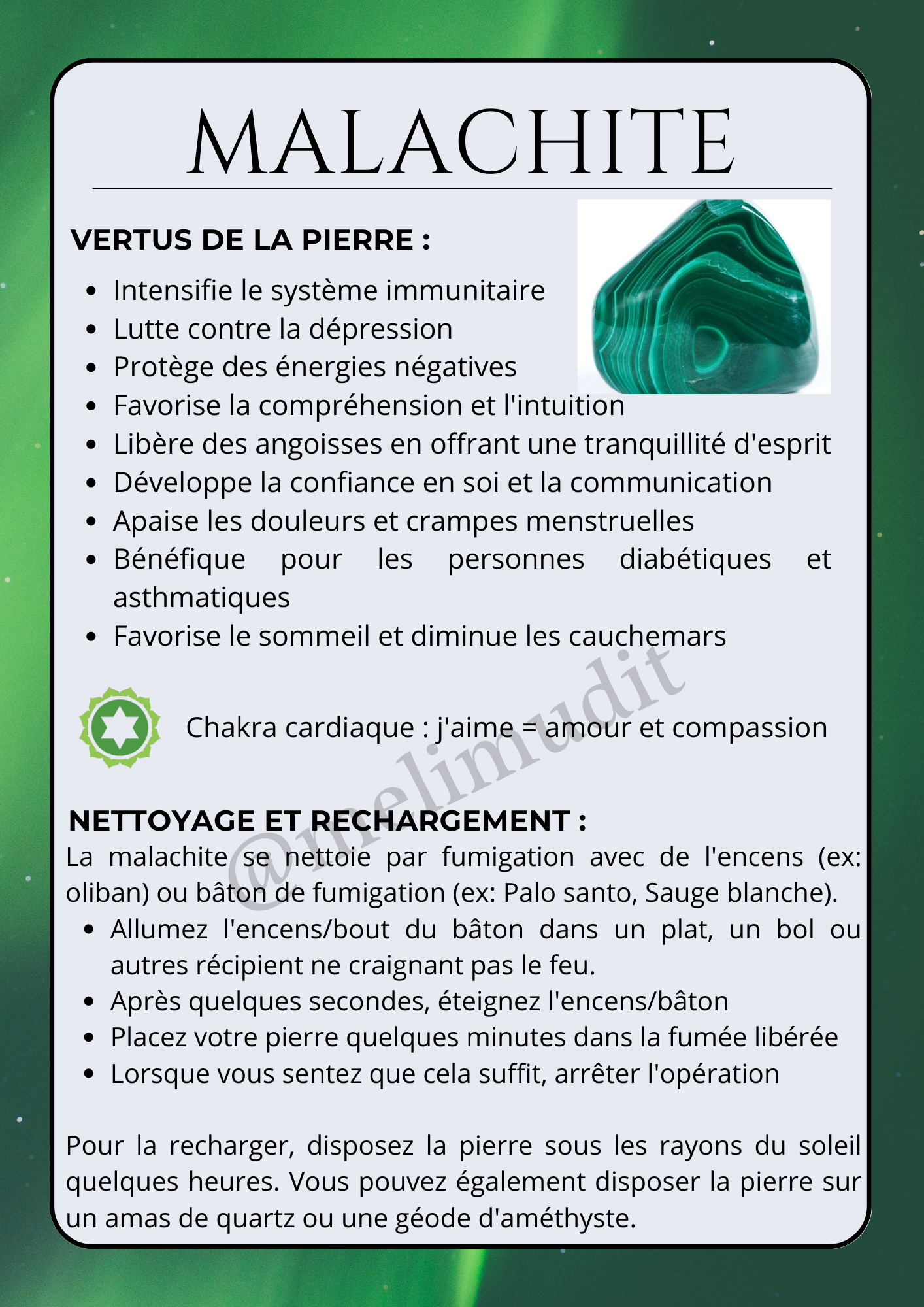 Pierre roulée Malachite 🌷 3 / 5cm