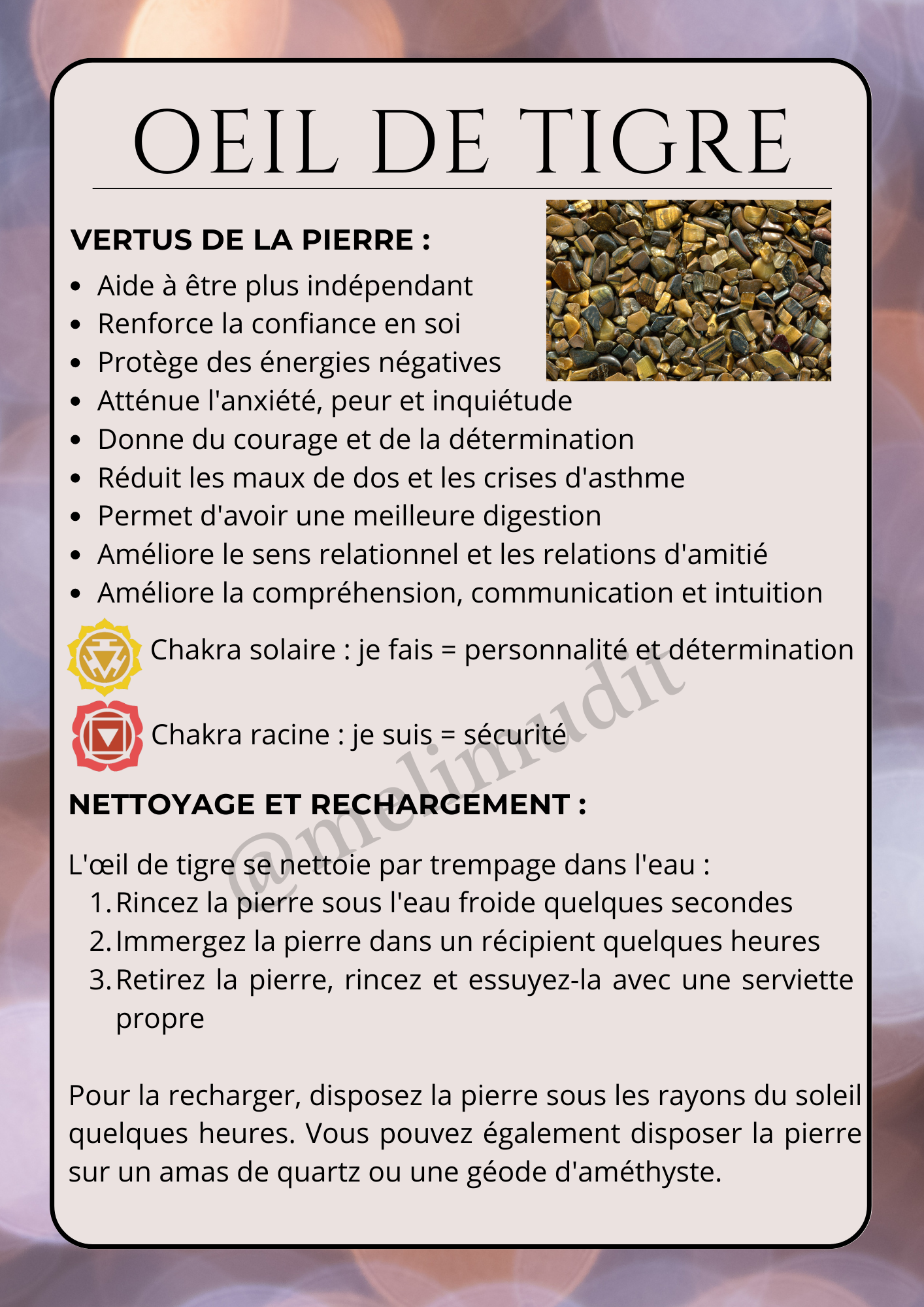 Pierre roulée Œil de tigre 🌷 2,5 / 4cm