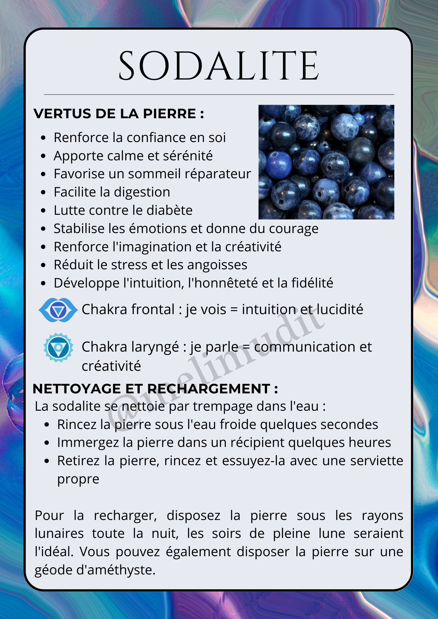 Pierre roulée Sodalite 🌷 2,5 / 4cm