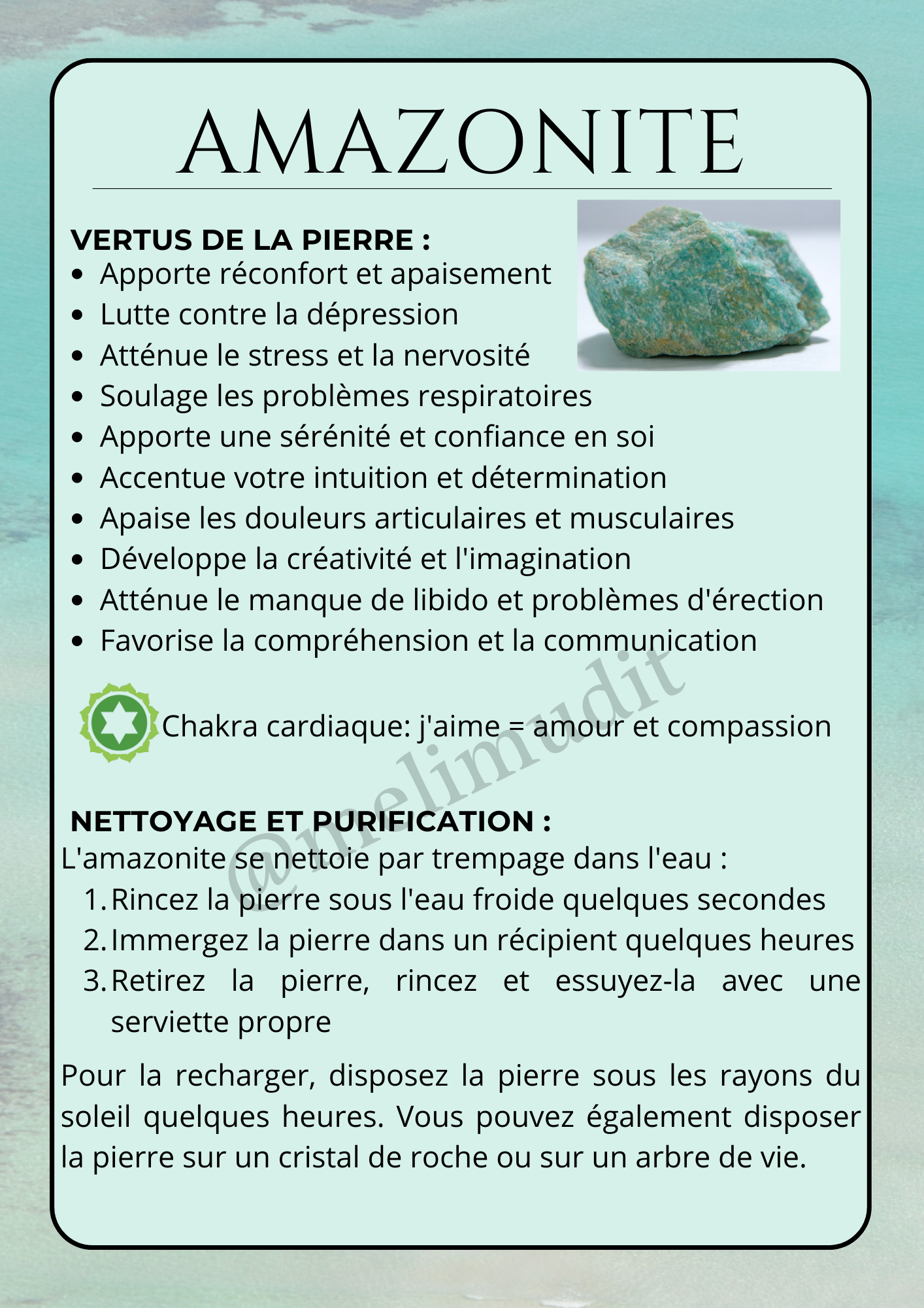 Pierre roulée Amazonite 🌷 2,5 / 4cm