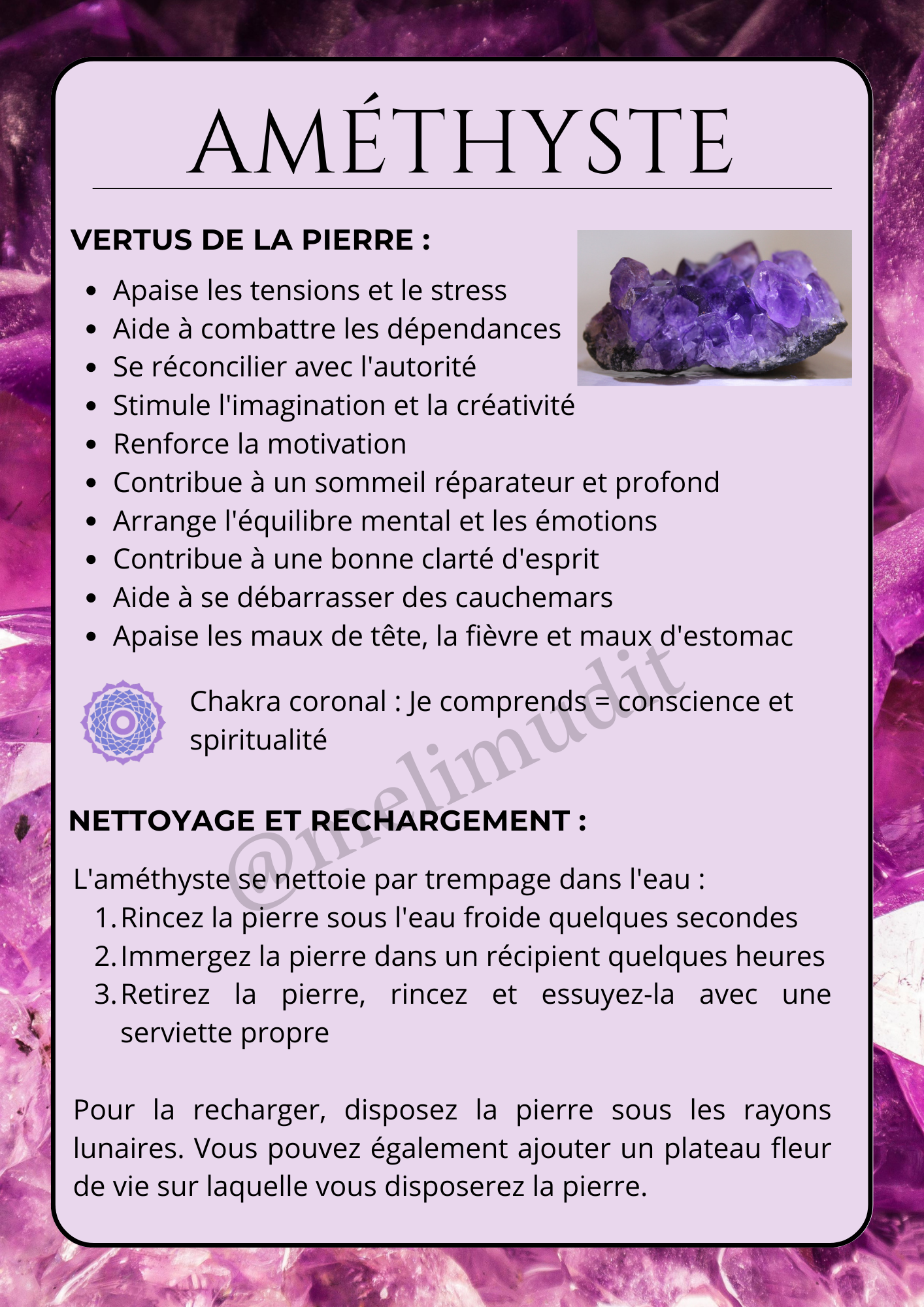 Pierre roulée Améthyste 🌷 2,5 / 4cm