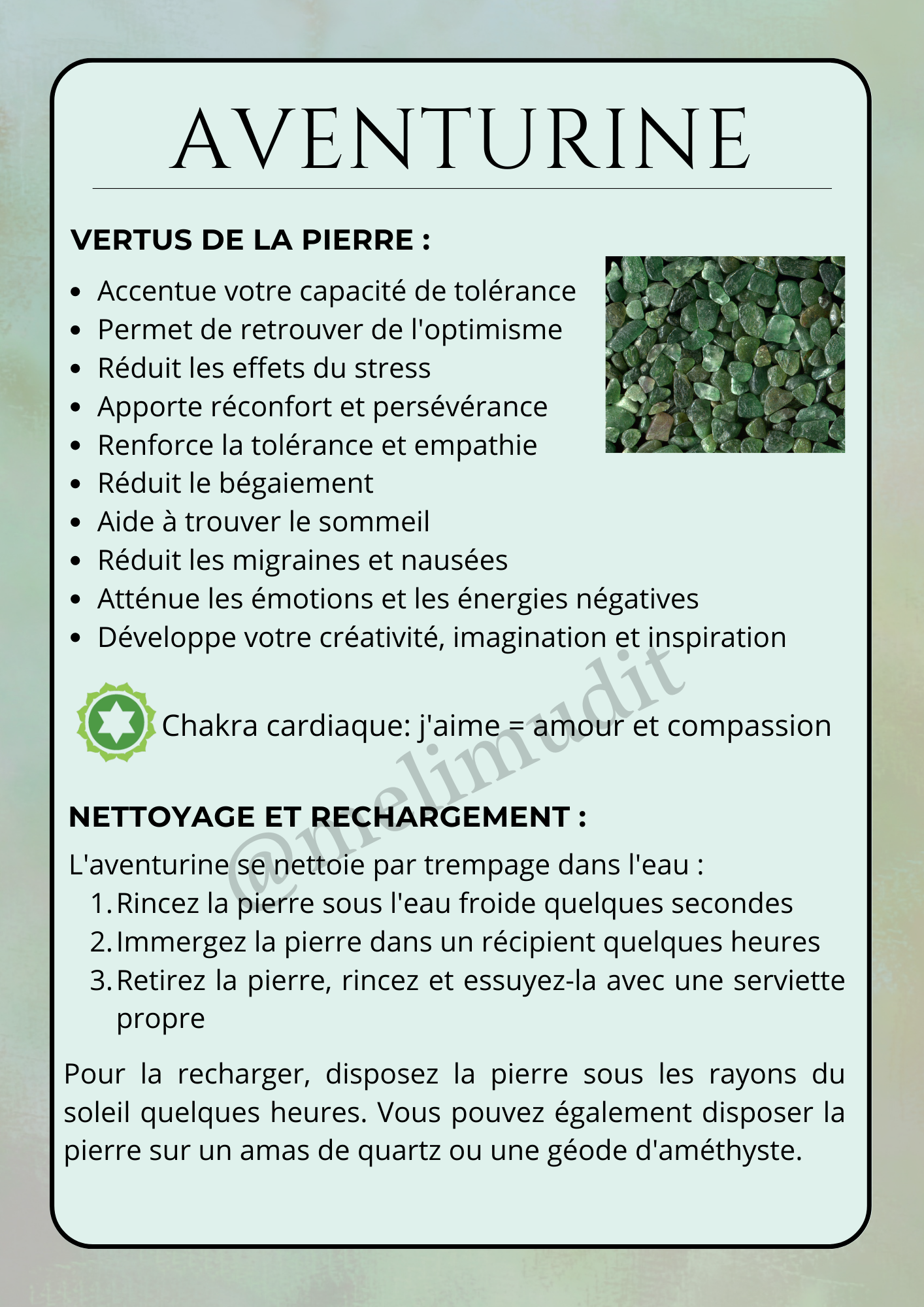 Pierre roulée Aventurine Verte 🌷 2,5 / 4cm