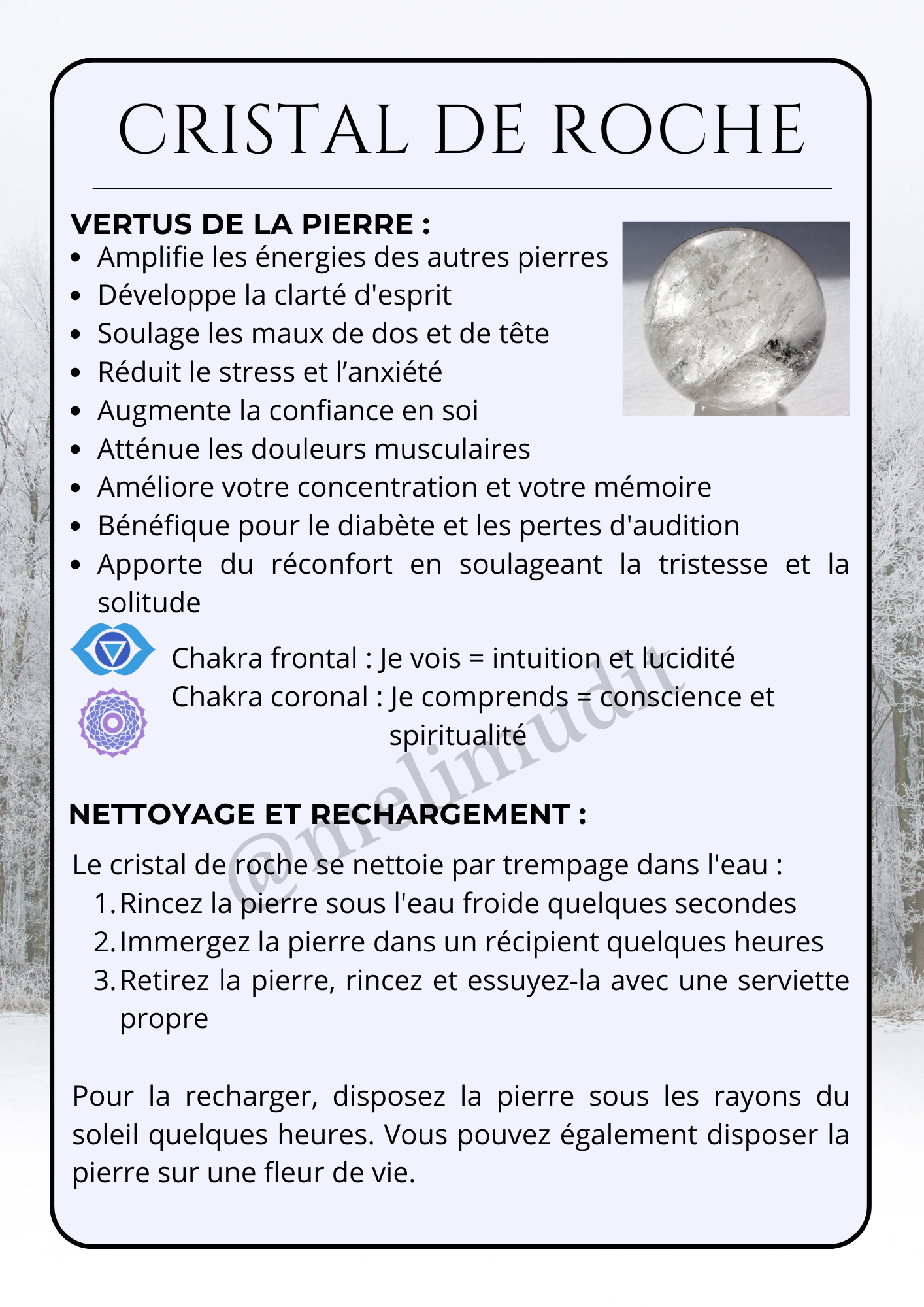 Pierre roulée Cristal de roche 🌷 2,5 / 4cm