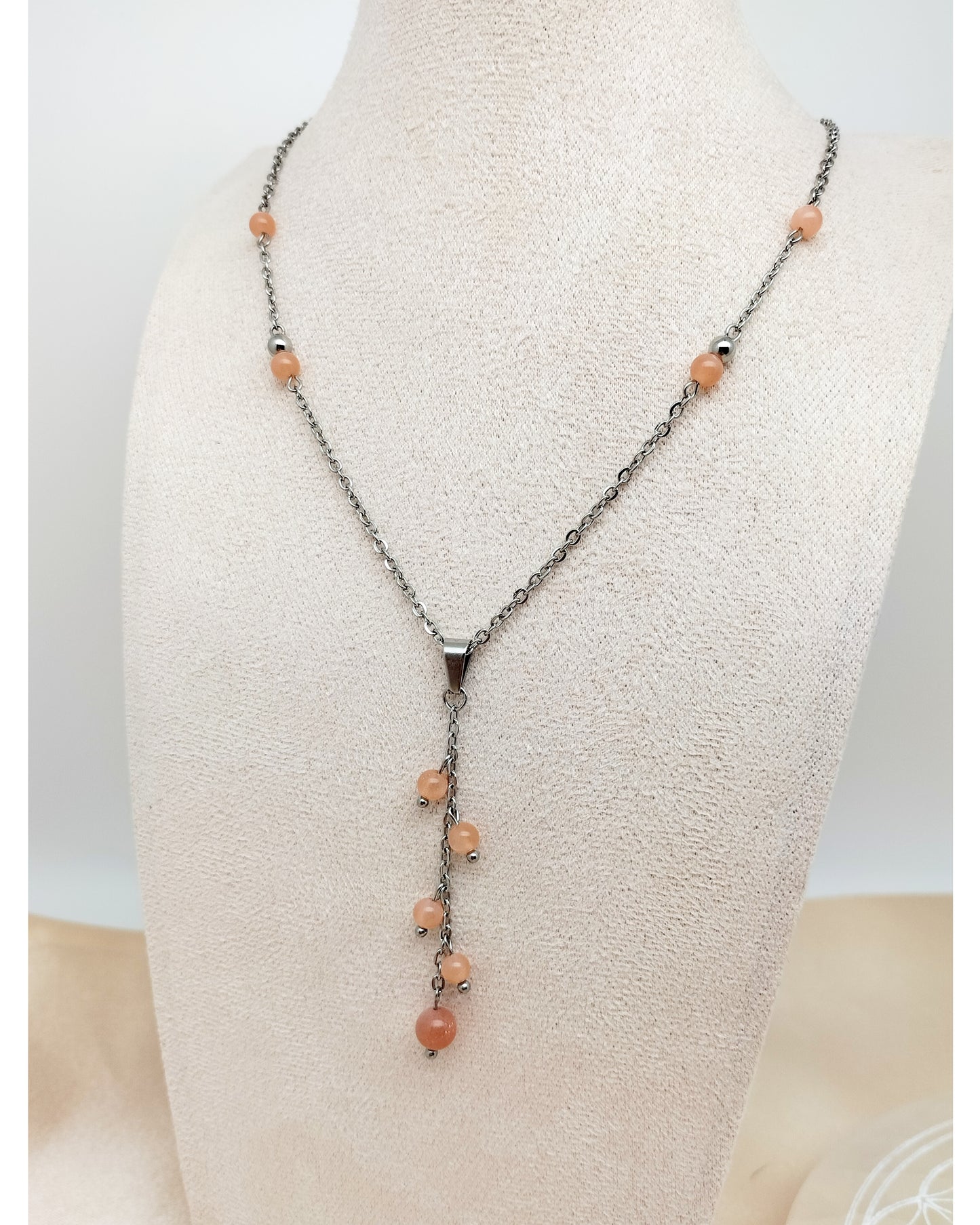 Collier APHRODITE ~ 3 pierres disponibles 🌷 doré/argenté