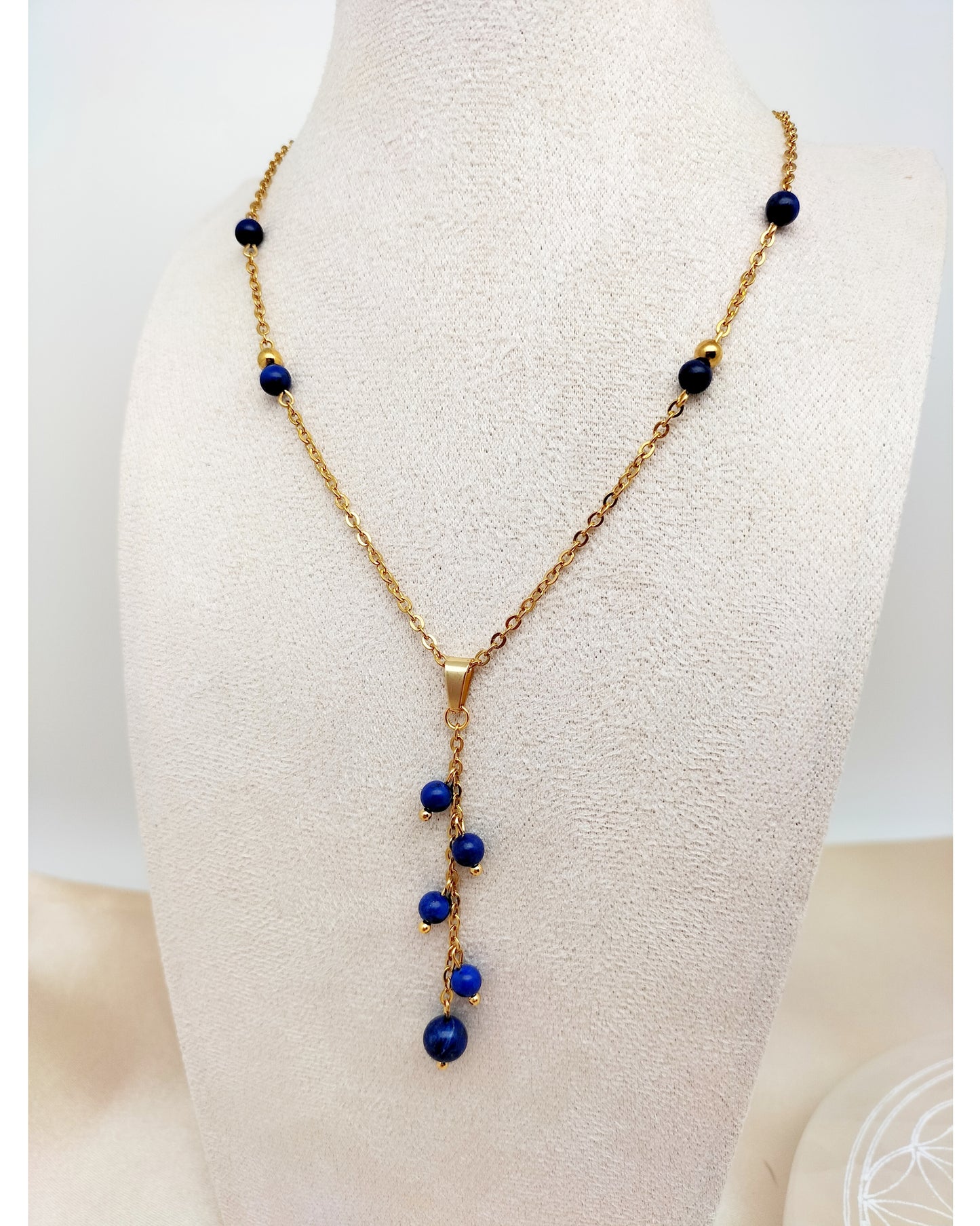 Collier APHRODITE ~ 3 pierres disponibles 🌷 doré/argenté