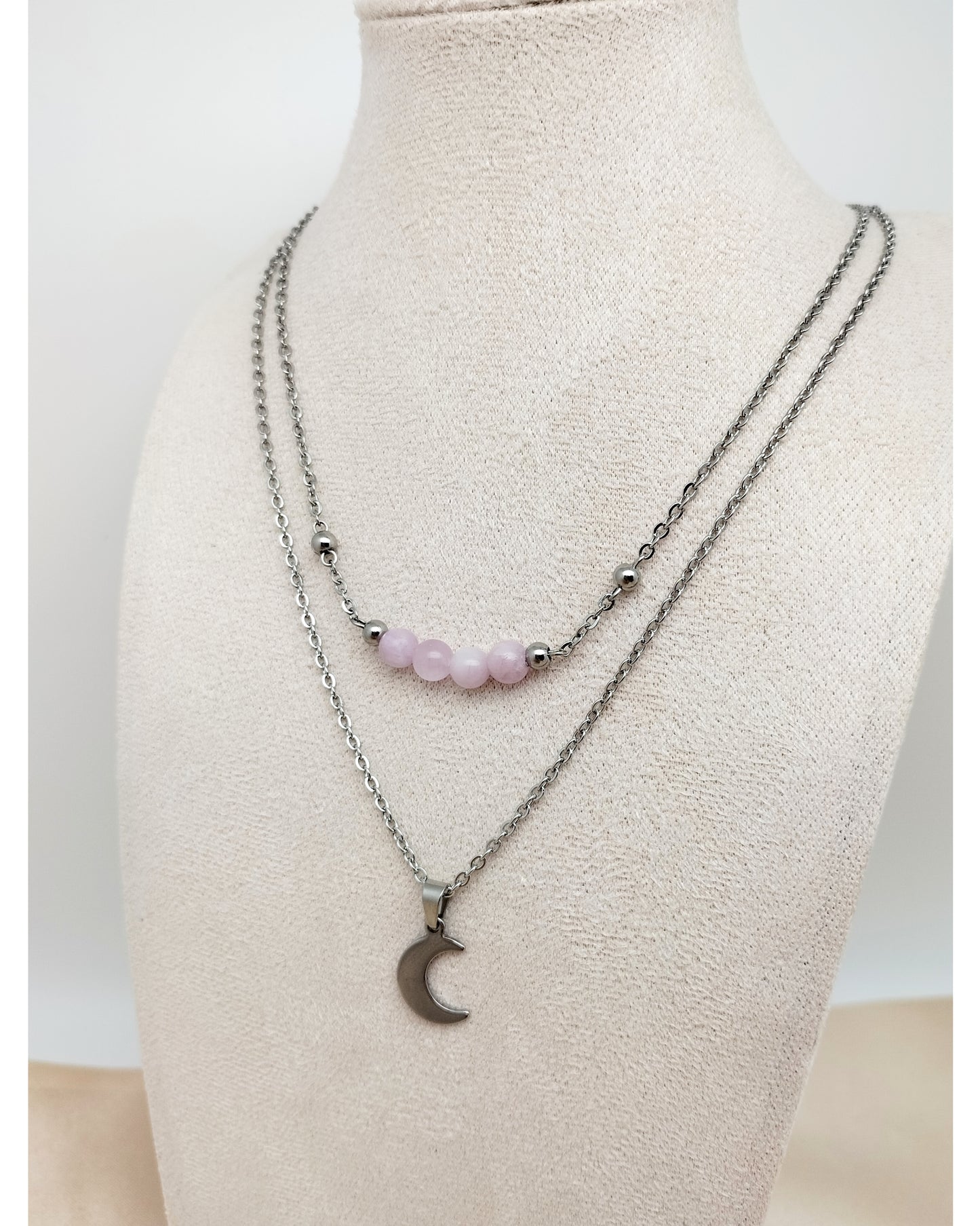 Collier MÉLIA ~ 9 pierres disponibles 🌷 doré/argenté