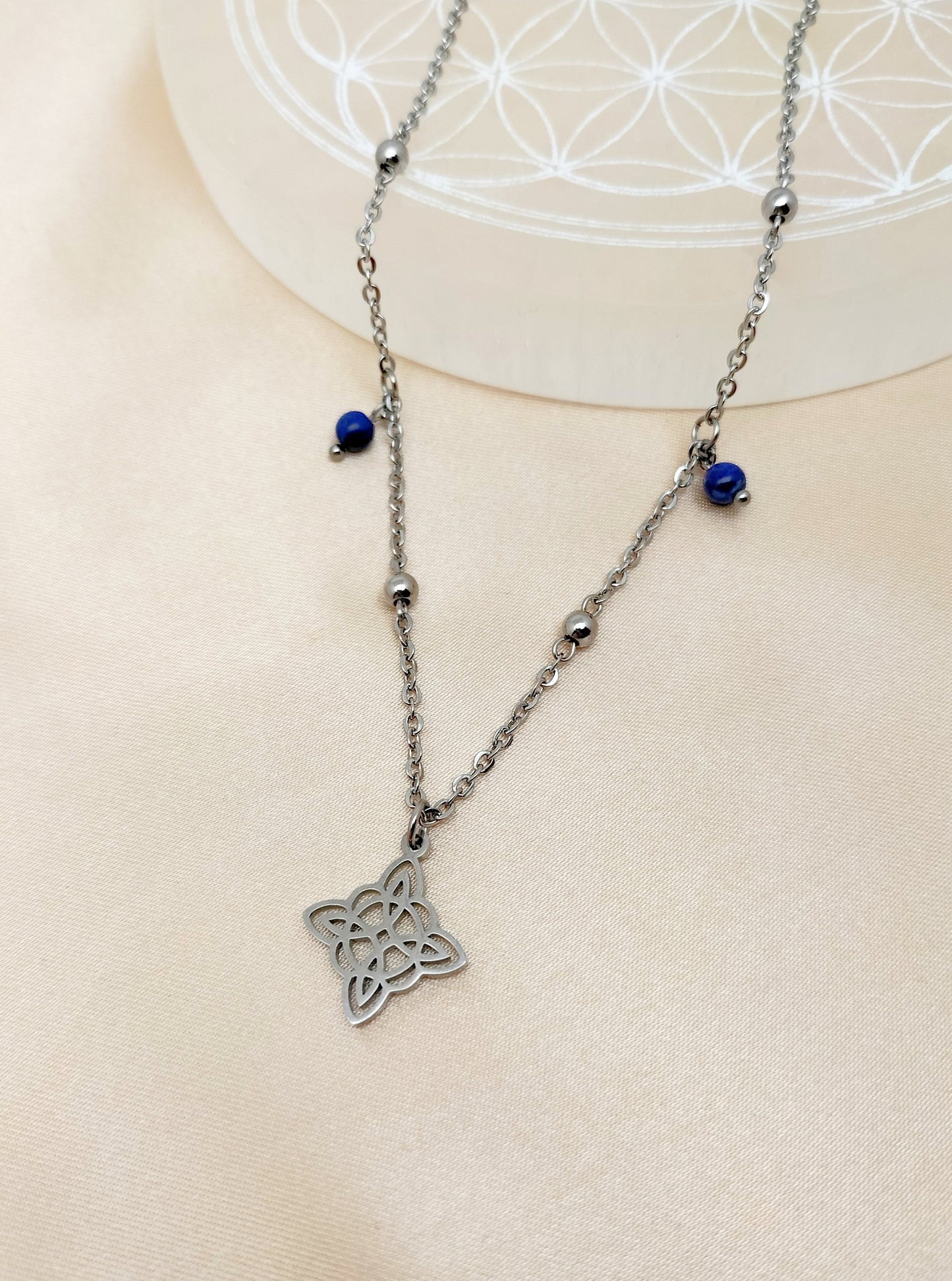 Collier ENDORA ~ 3 pierres disponibles 🌷 doré/argenté