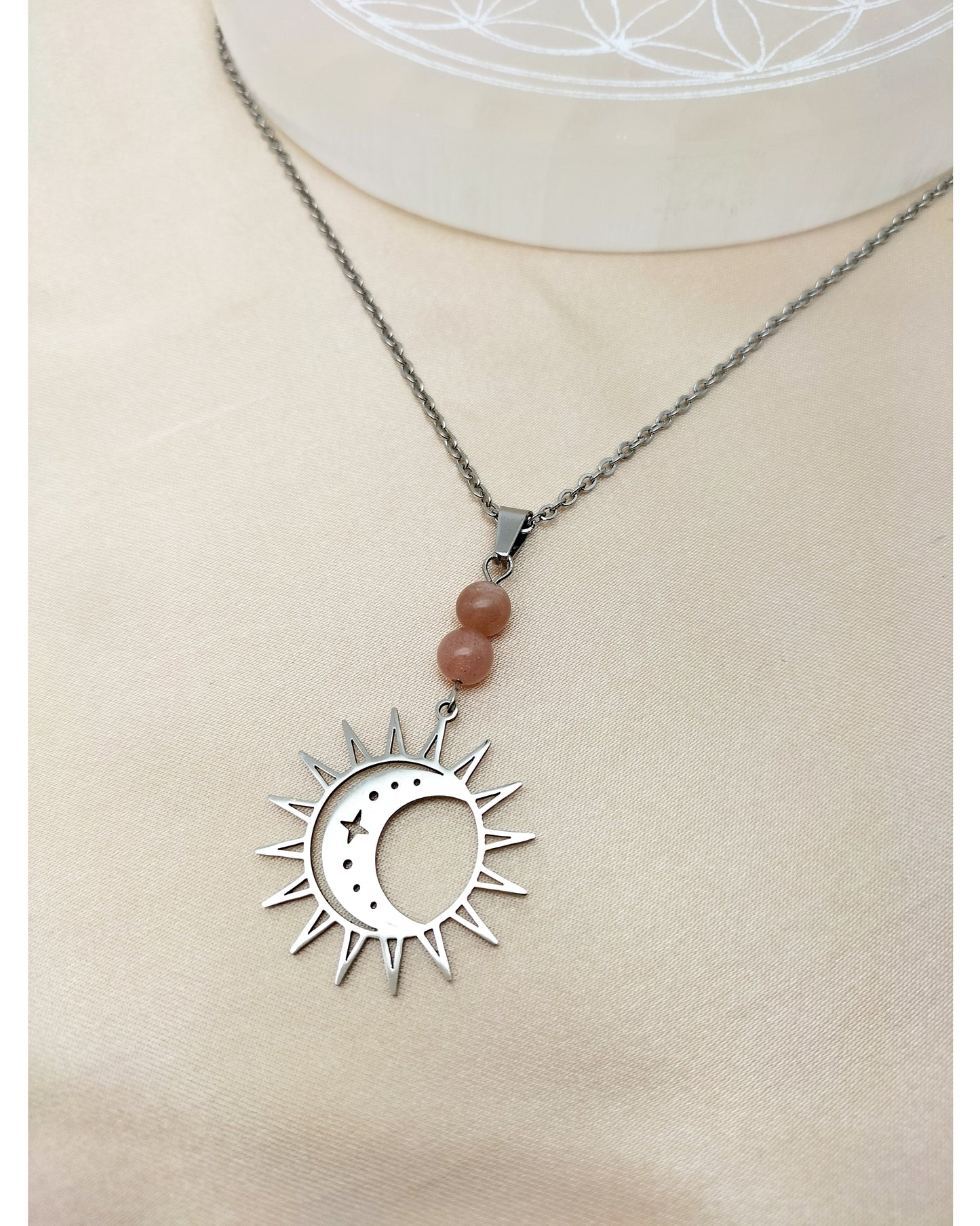 Collier AURORE ~ 5 pierres disponibles 🌷 doré/argenté