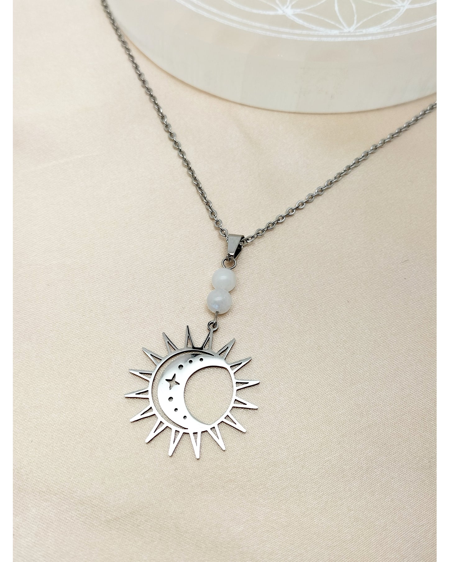 Collier AURORE ~ 5 pierres disponibles 🌷 doré/argenté