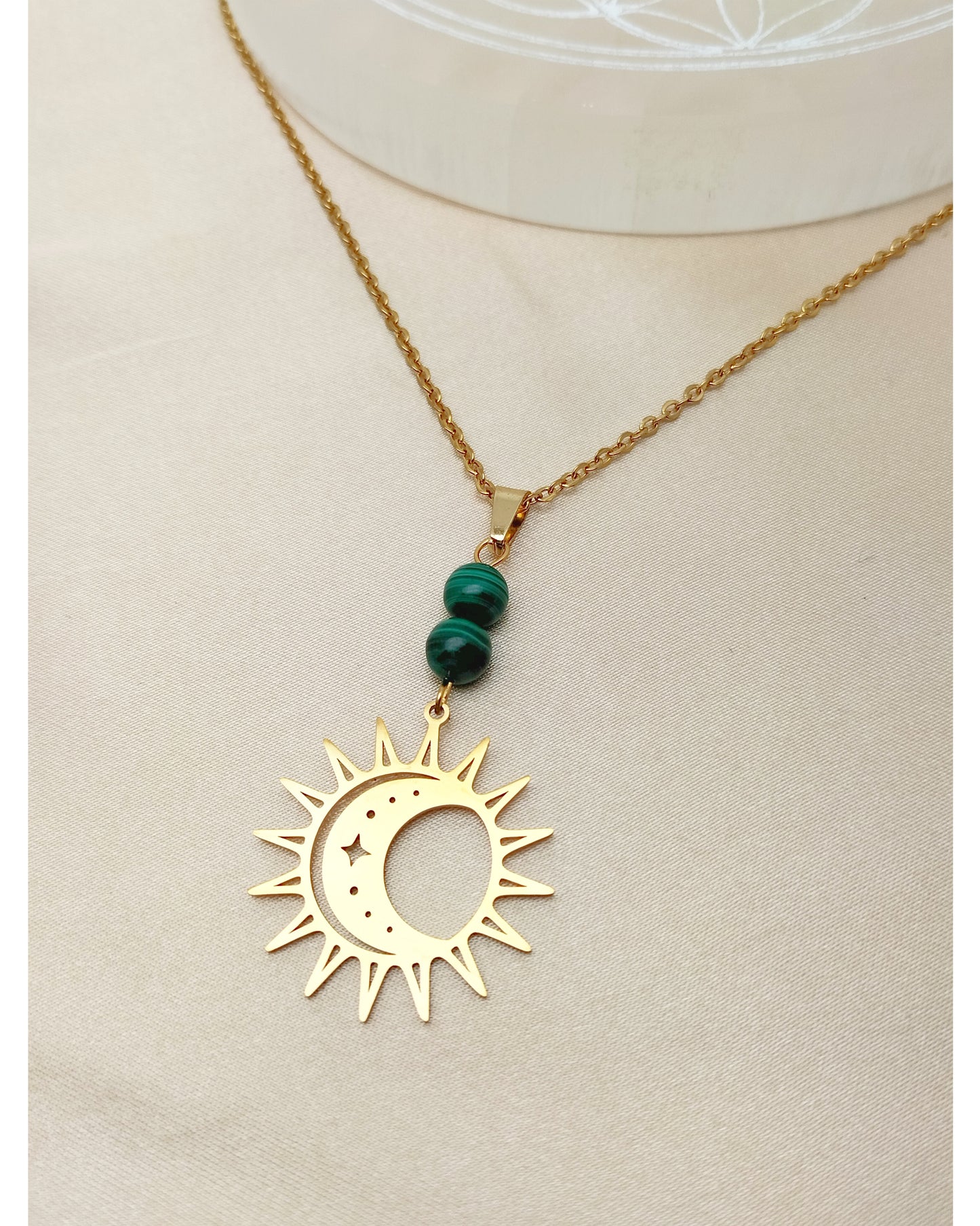 Collier AURORE ~ 5 pierres disponibles 🌷 doré/argenté