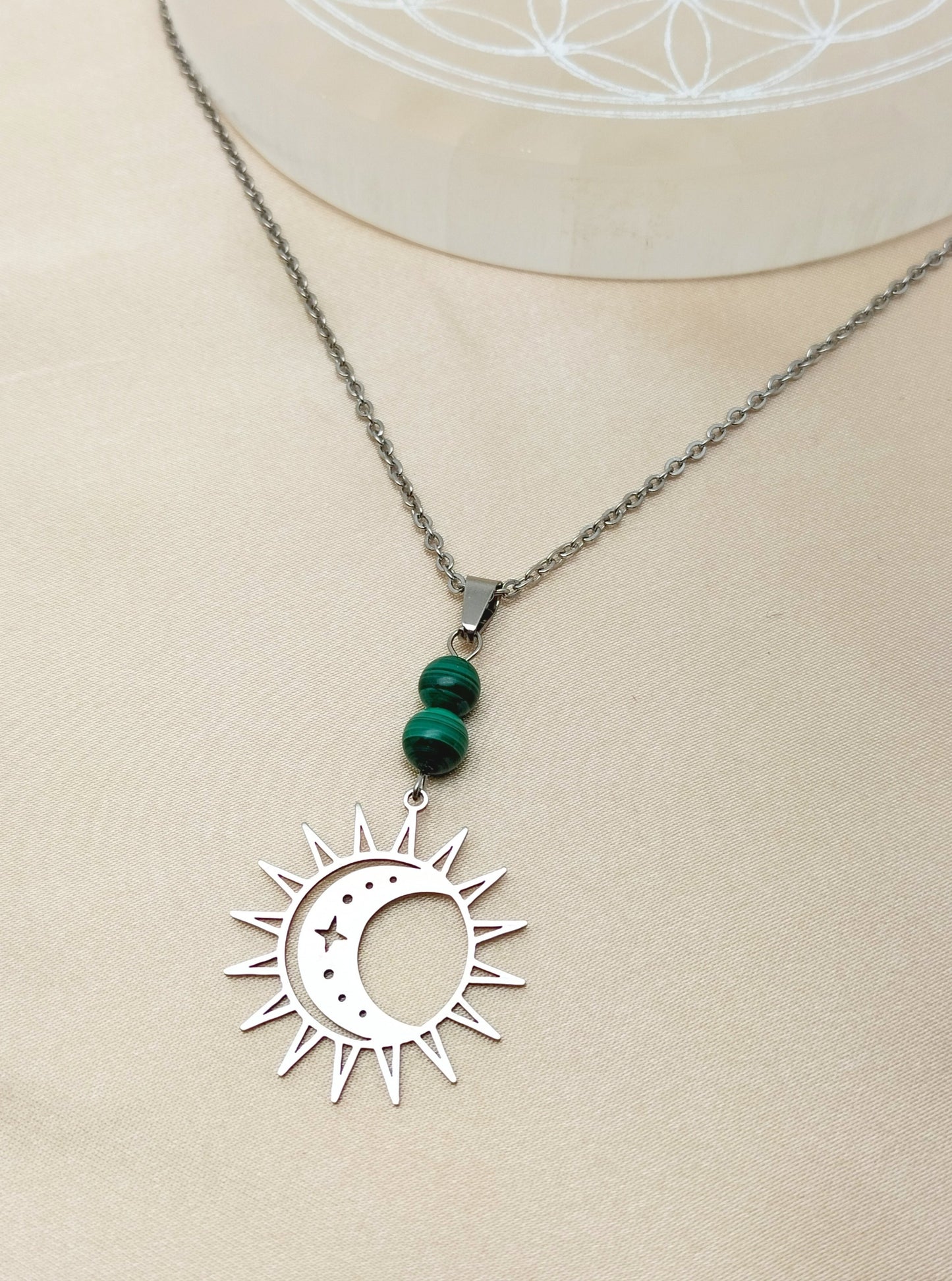 Collier AURORE ~ 5 pierres disponibles 🌷 doré/argenté