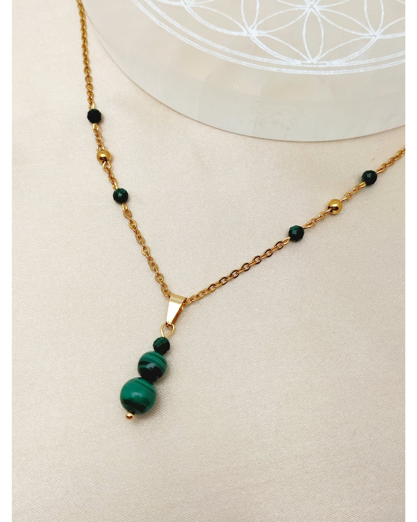 Collier ATHÉNA ~ 5 pierres disponibles 🌷 doré/argenté
