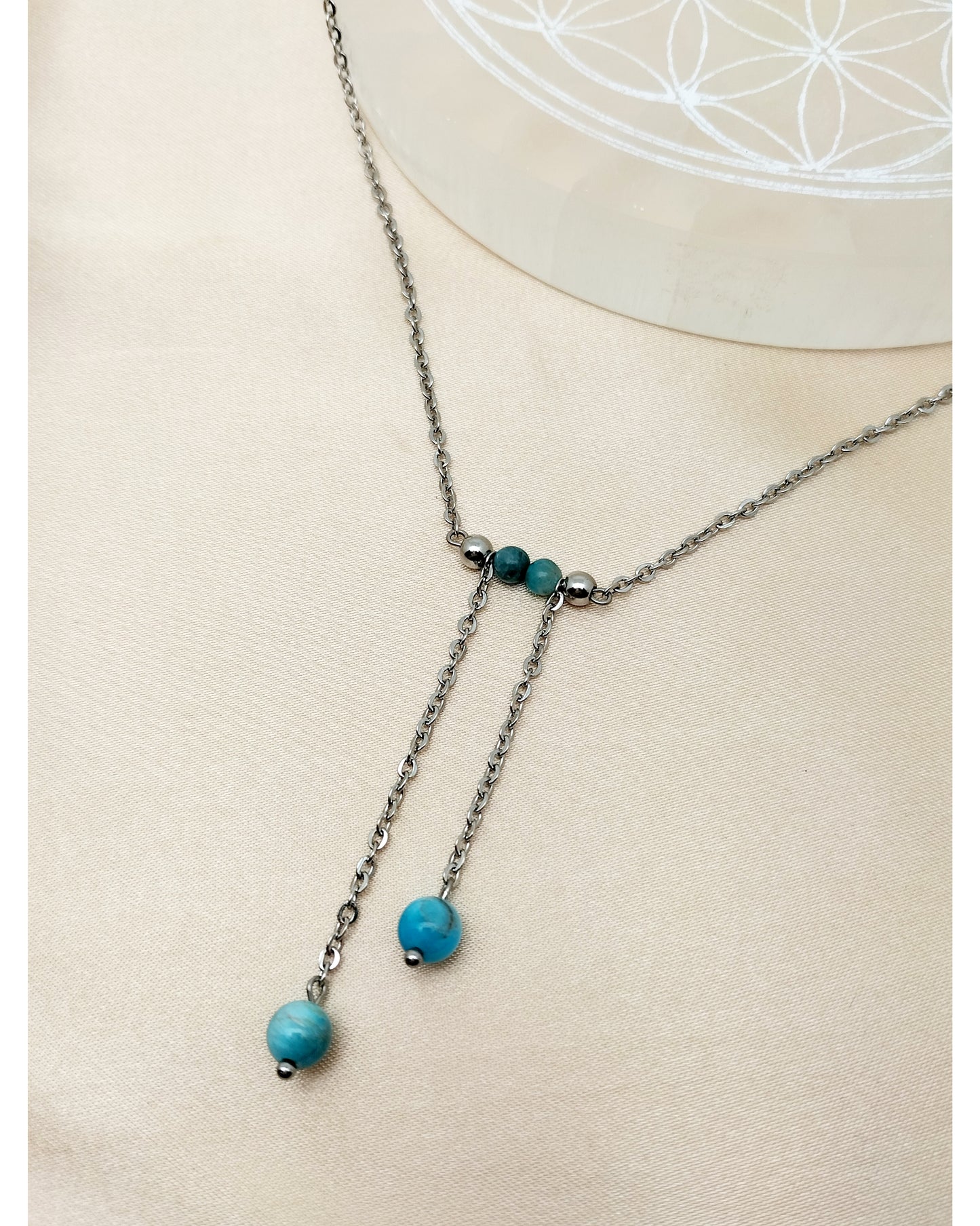 Collier ARCADIA ~ 4 pierres disponibles 🌷 doré/argenté