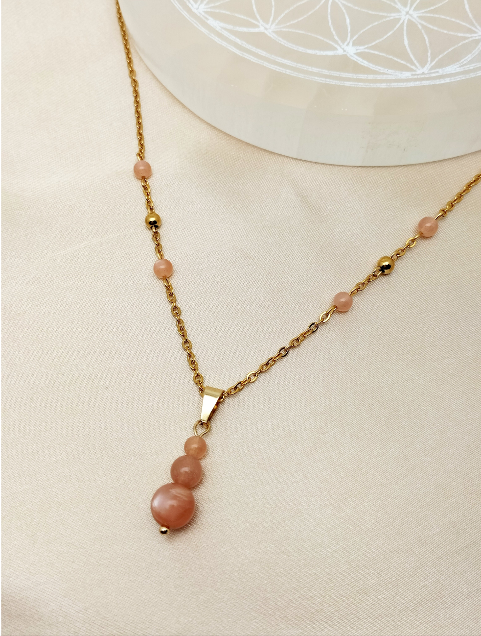 Collier ATHÉNA ~ 5 pierres disponibles 🌷 doré/argenté