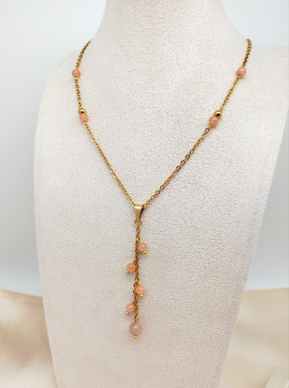 Collier APHRODITE ~ 3 pierres disponibles 🌷 doré/argenté