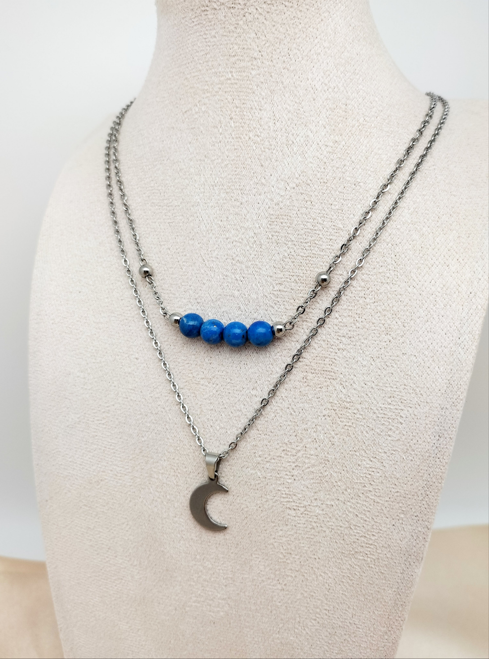 Collier MÉLIA ~ 9 pierres disponibles 🌷 doré/argenté