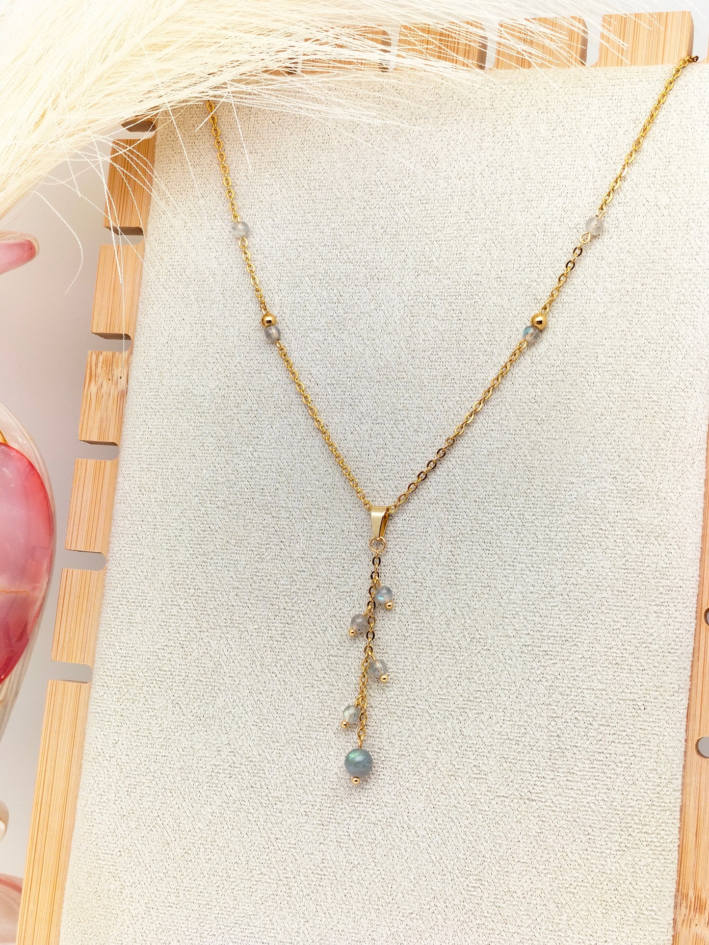 Collier APHRODITE ~ 3 pierres disponibles 🌷 doré/argenté