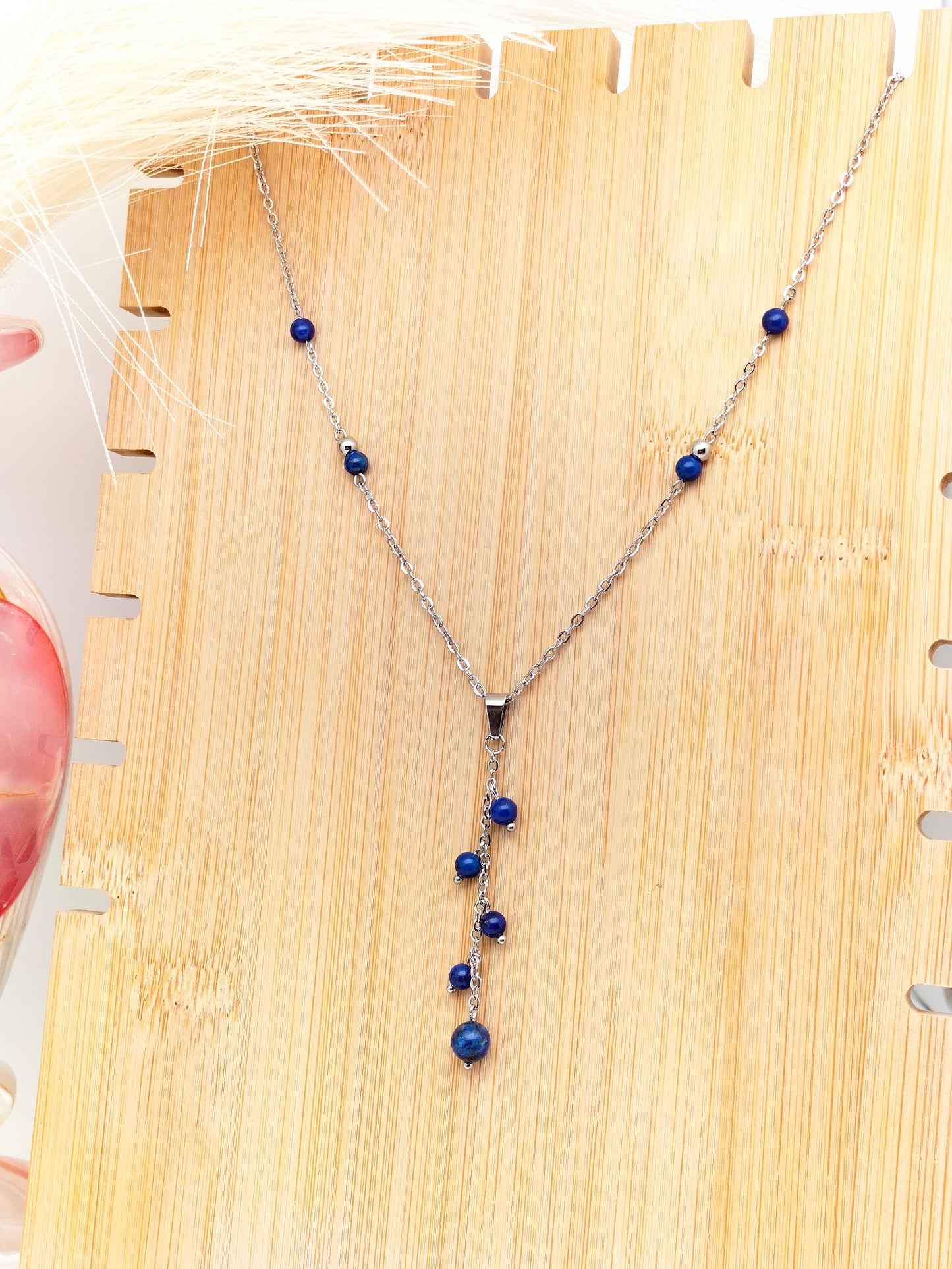 Collier APHRODITE ~ 3 pierres disponibles 🌷 doré/argenté
