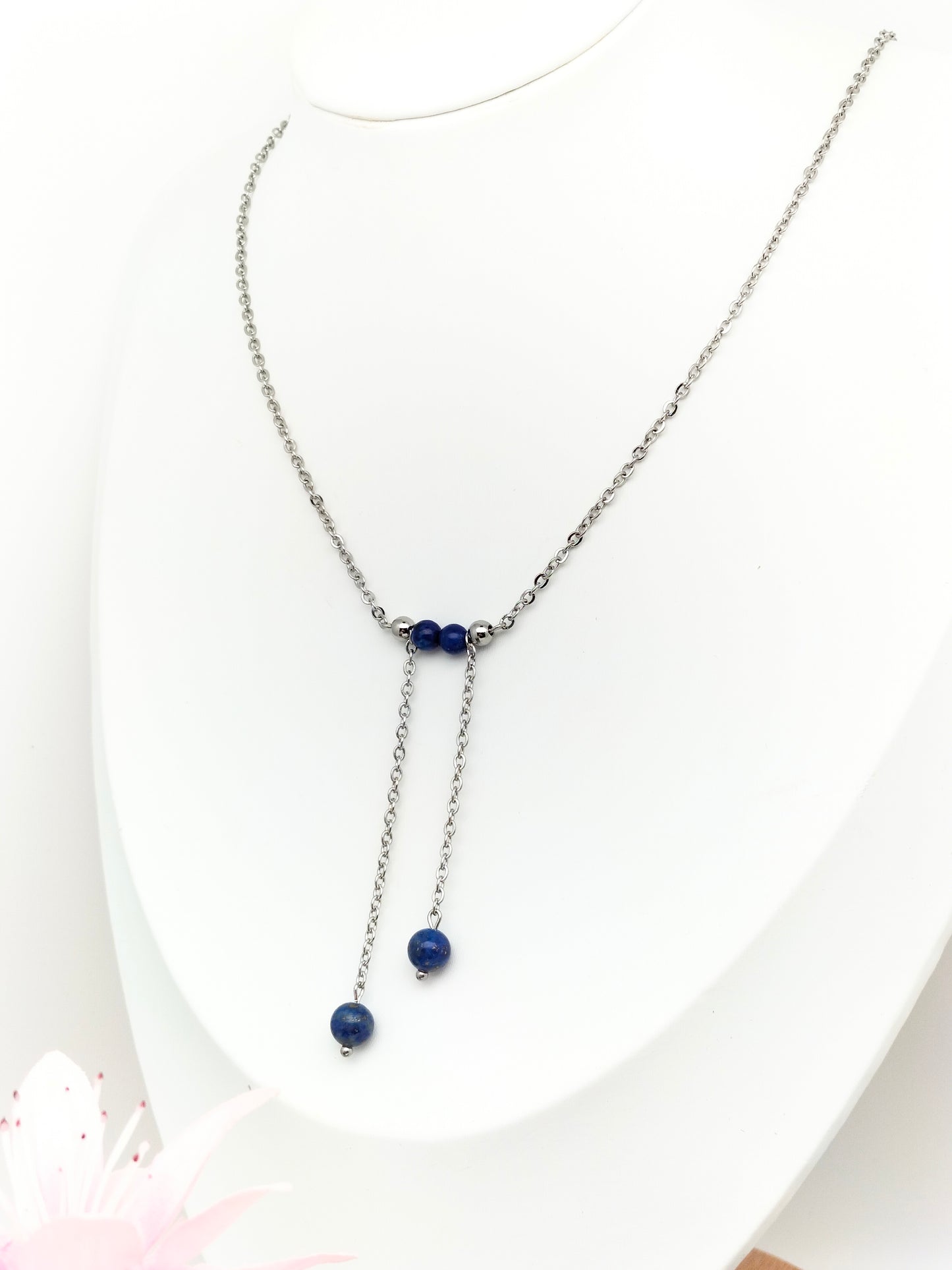 Collier ARCADIA ~ 4 pierres disponibles 🌷 doré/argenté