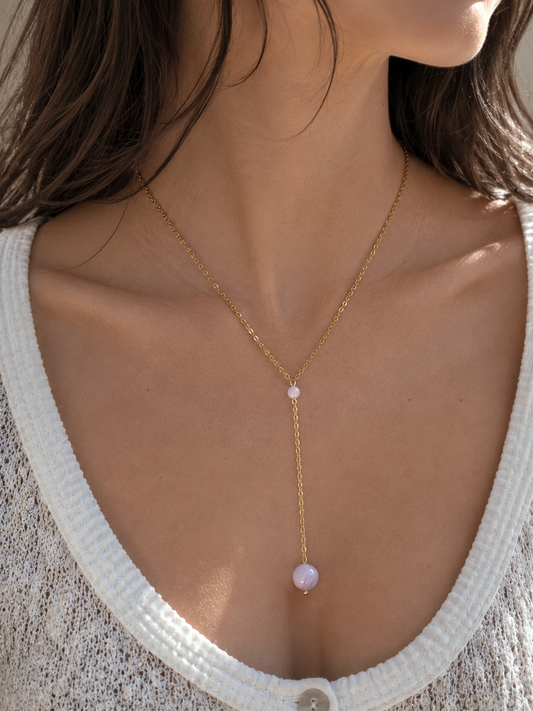 Collier CORA ~ 6 pierres disponibles 🌷 doré/argenté