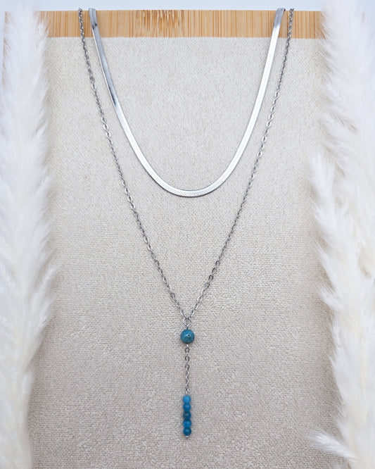 Collier DAPHNÉ ~ 3 pierres disponibles 🌷 doré/argenté