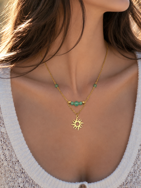 Collier CELEANAR ~ 3 pierres disponibles 🌷 doré/argenté