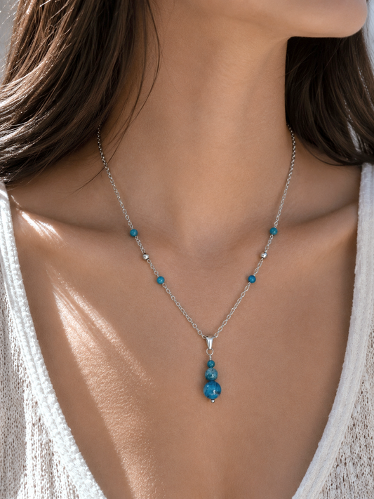 Collier ATHÉNA ~ 4 pierres disponibles 🌷 doré/argenté