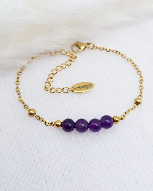 Bracelet OLYMPE ~ 7 pierres disponibles🌷 doré/argenté