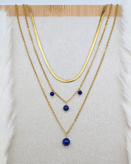 Collier DANAÉ ~ 3 pierres disponibles 🌷 doré/argenté