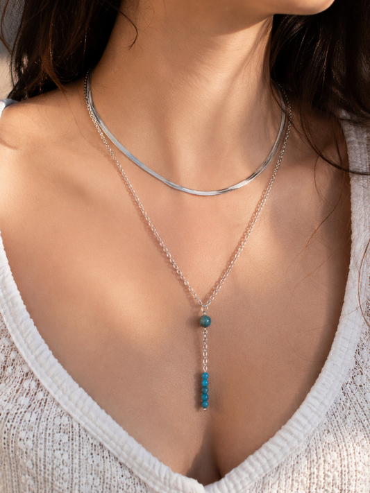 Collier DAPHNÉ ~ 3 pierres disponibles 🌷 doré/argenté