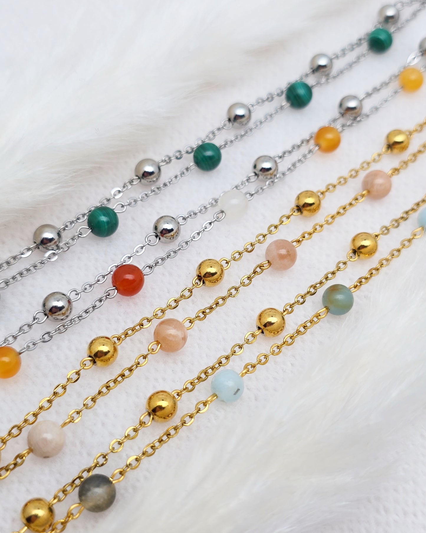 Bracelet PHOEBÉ ~ 7 pierres disponibles 🌷 doré/argenté