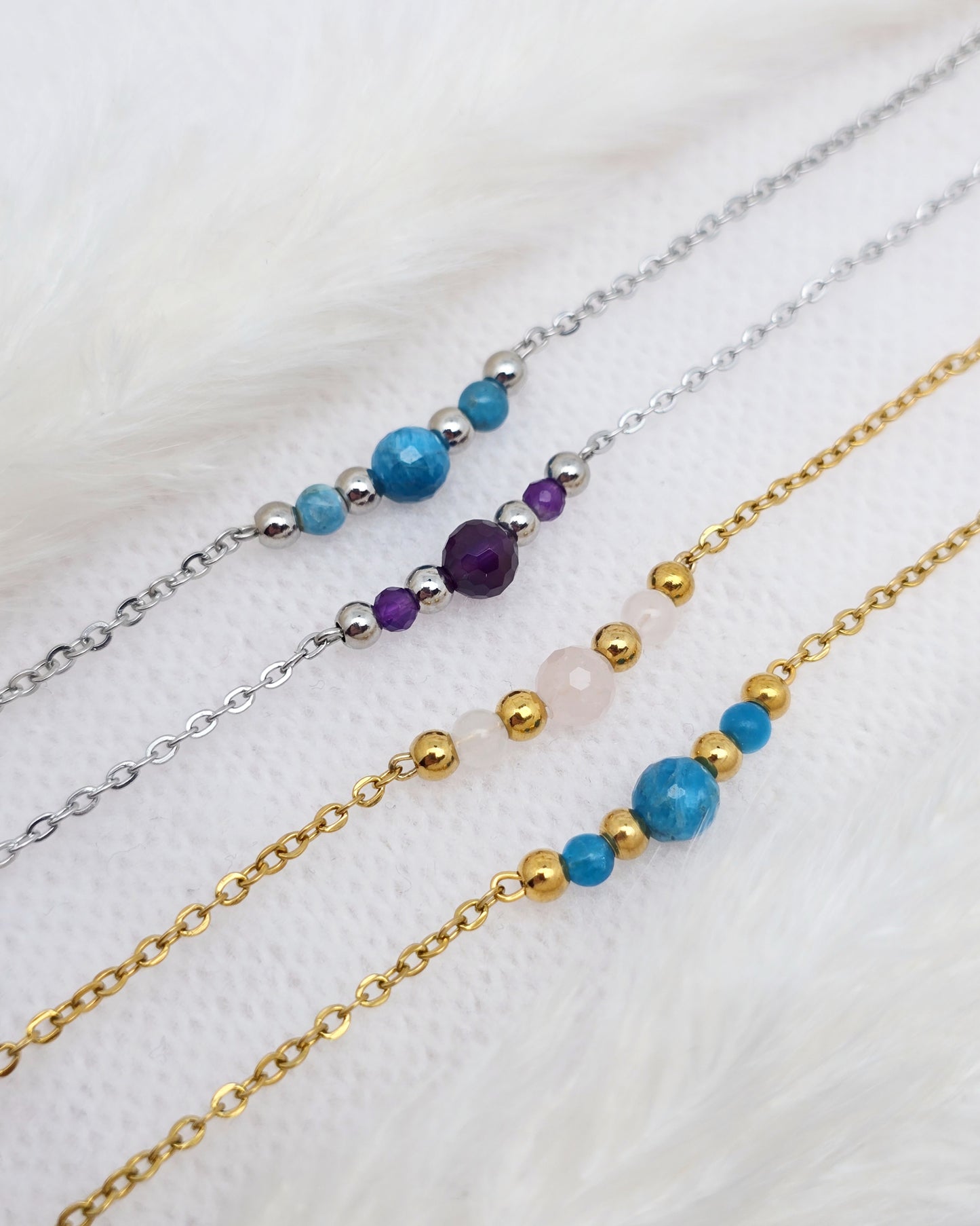 Bracelet THALIA ~ 3 pierres disponibles 🌷 doré/argenté