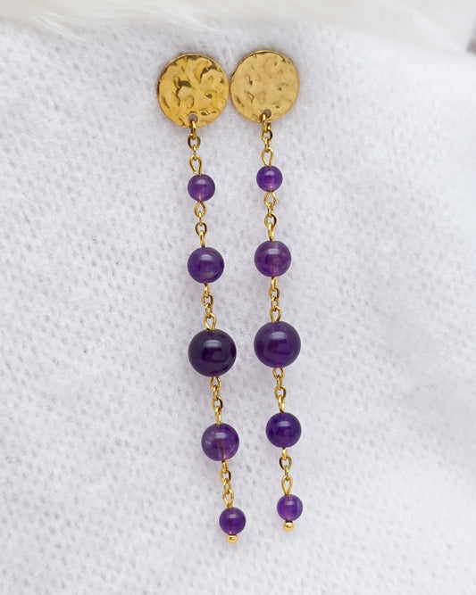 Boucles d'oreilles ATHENAÏS ~ 4 pierres disponibles 🌷 doré/argenté