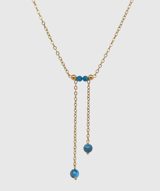 Collier ARCADIA ~ 3 pierres disponibles 🌷 doré/argenté