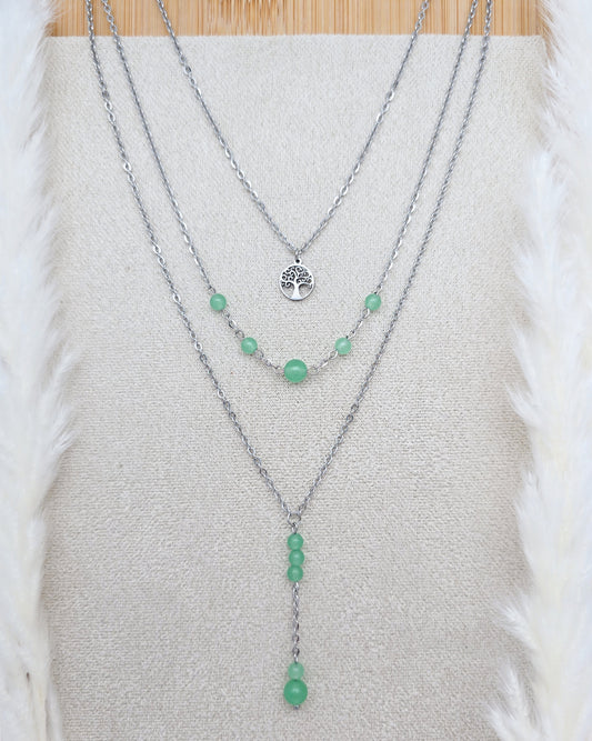 Collier CALLYOPE ~ 5 pierres disponibles 🌷 doré/argenté