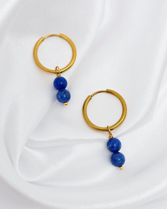 Boucles d'oreilles CASSANDRA ~ 13 pierres disponibles 🌷 doré/argenté