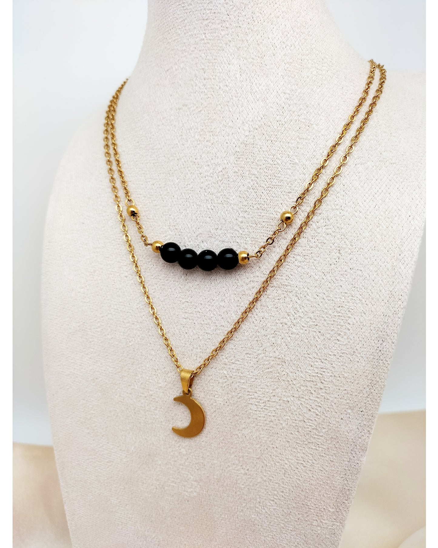 Collier MÉLIA ~ 9 pierres disponibles 🌷 doré/argenté