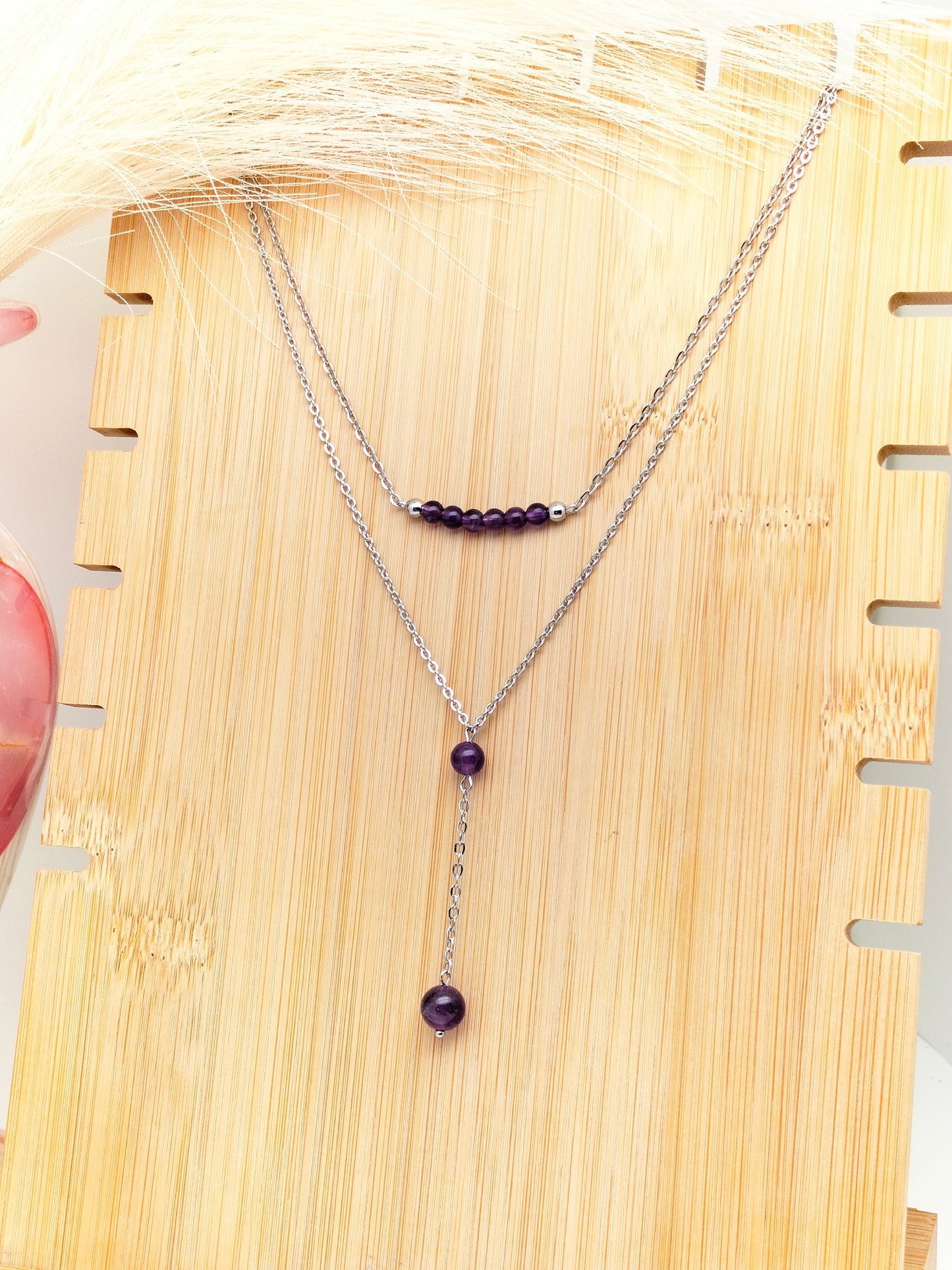 Collier ÉROS ~ 7 pierres disponibles 🌷 doré/argenté