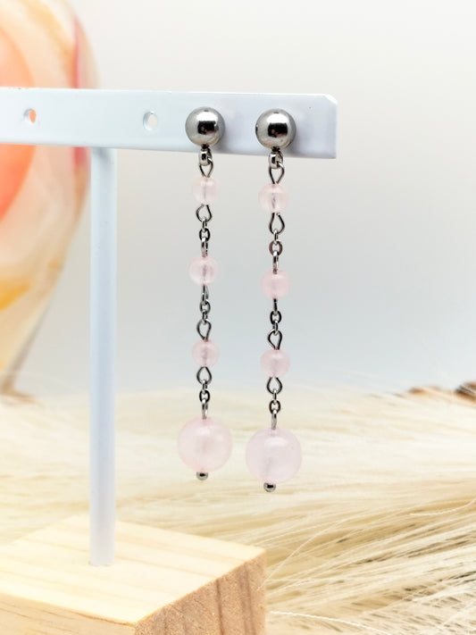 Boucles d'oreilles EURYDICE ~ 6 pierres disponibles 🌷 doré/argenté