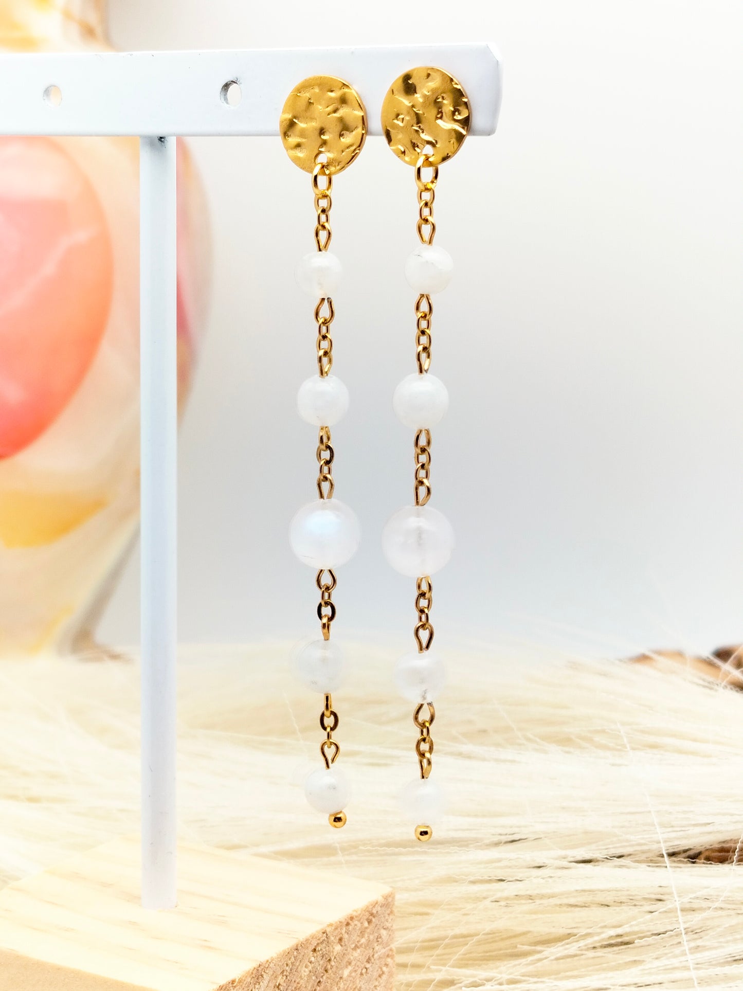 Boucles d'oreilles ATHENAÏS ~ 3 pierres disponibles 🌷 doré/argenté