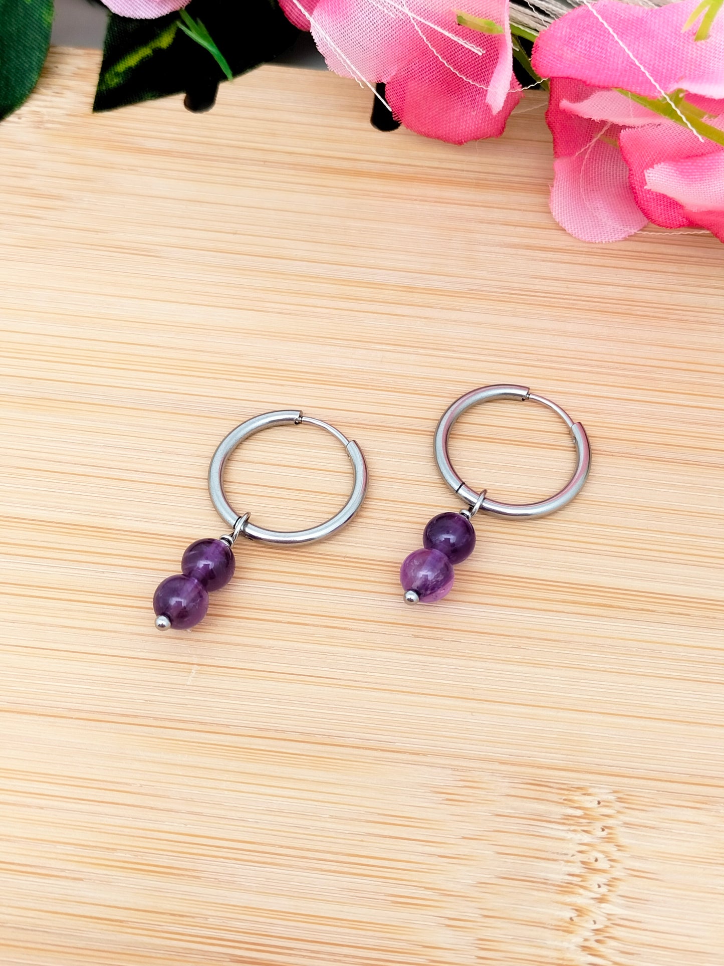 Boucles d'oreilles CASSANDRA ~ 13 pierres disponibles 🌷 doré/argenté