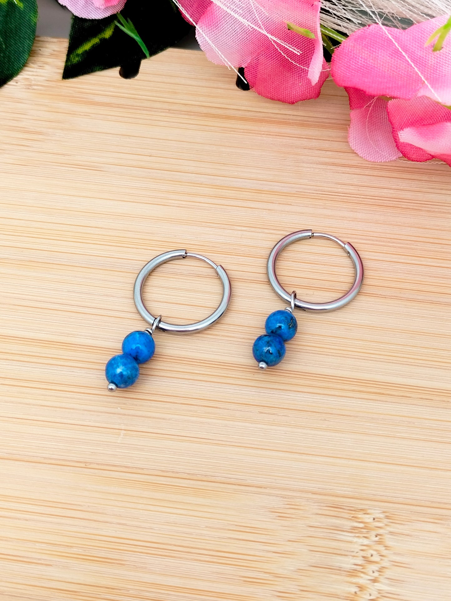 Boucles d'oreilles CASSANDRA ~ 13 pierres disponibles 🌷 doré/argenté