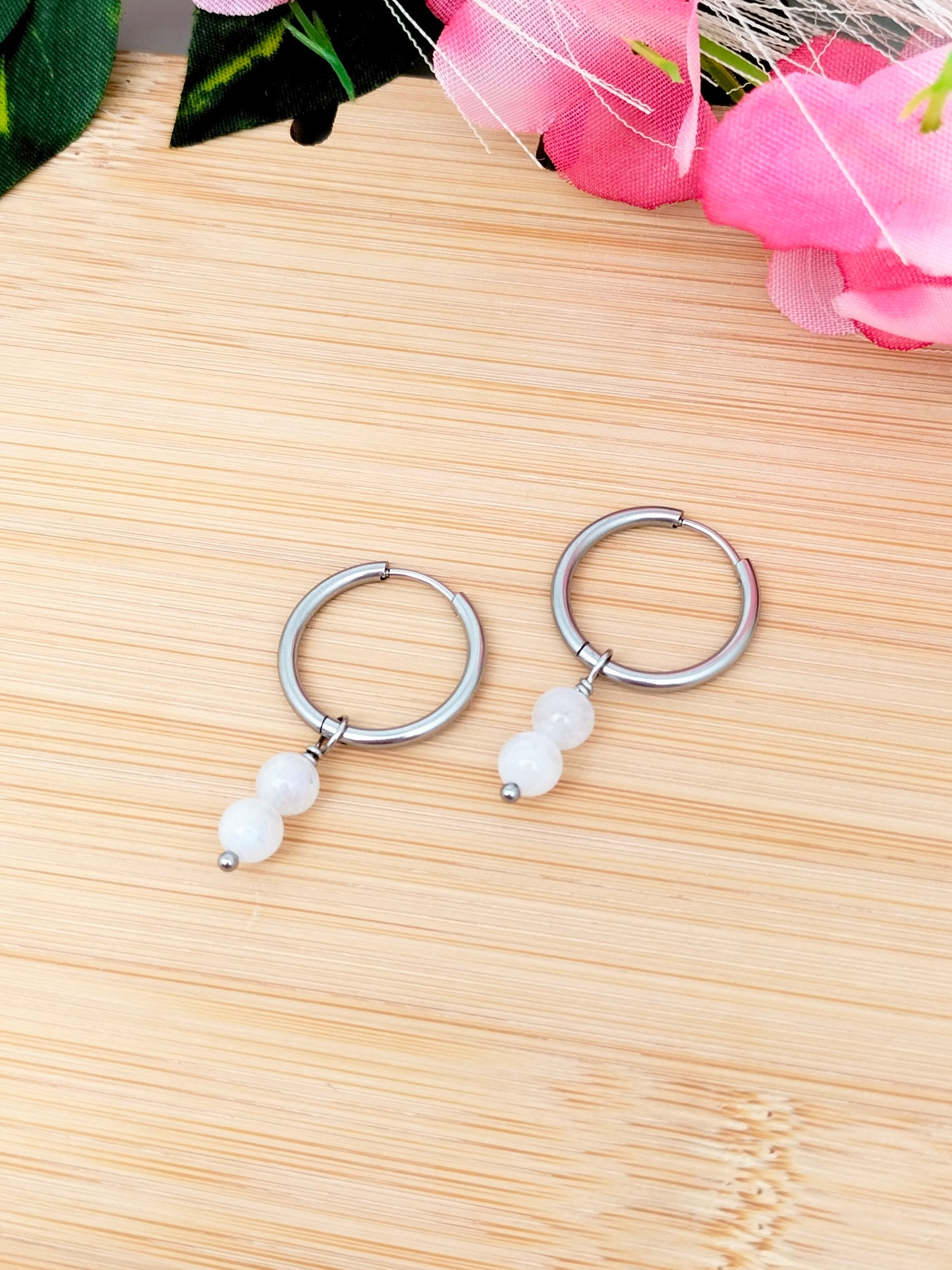 Boucles d'oreilles CASSANDRA ~ 13 pierres disponibles 🌷 doré/argenté