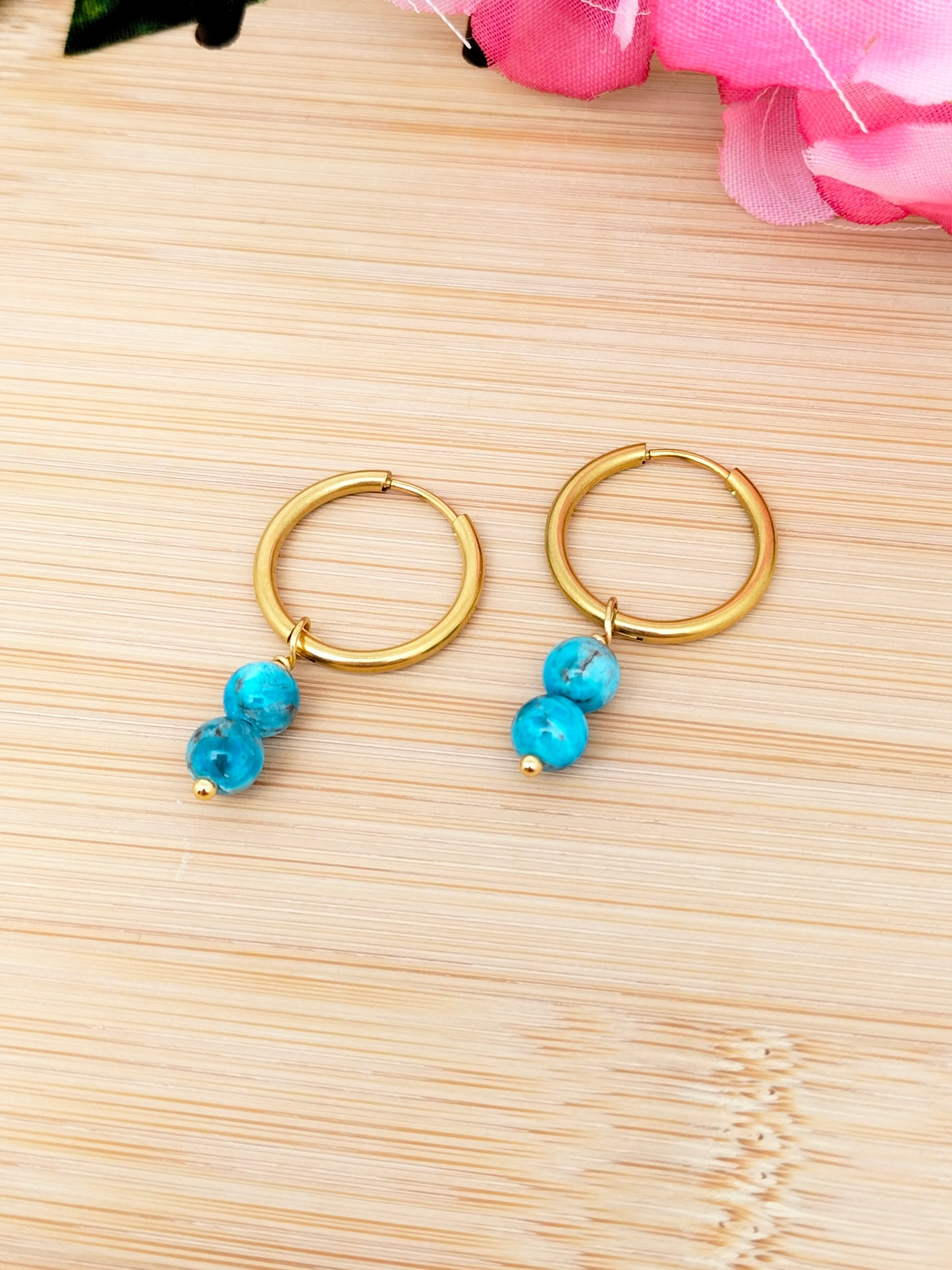 Boucles d'oreilles CASSANDRA ~ 13 pierres disponibles 🌷 doré/argenté