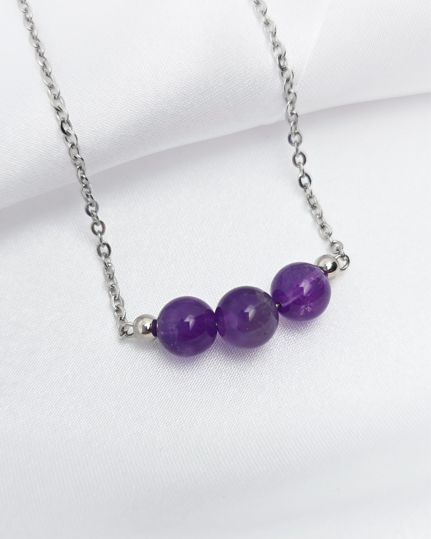 Collier ANTHÉA ~ 6 pierres disponibles 🌷 doré/argenté