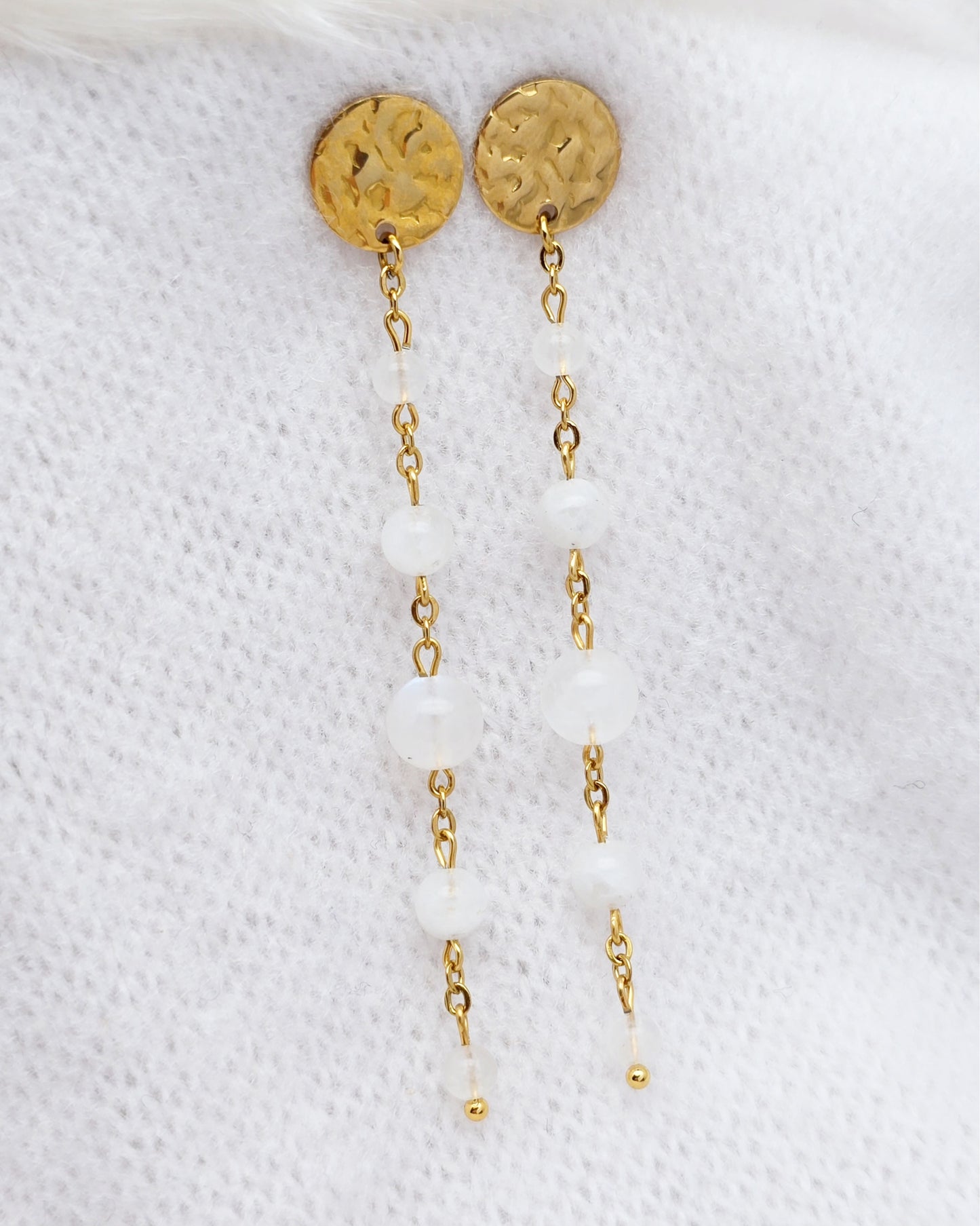 Boucles d'oreilles ATHENAÏS ~ 4 pierres disponibles 🌷 doré/argenté