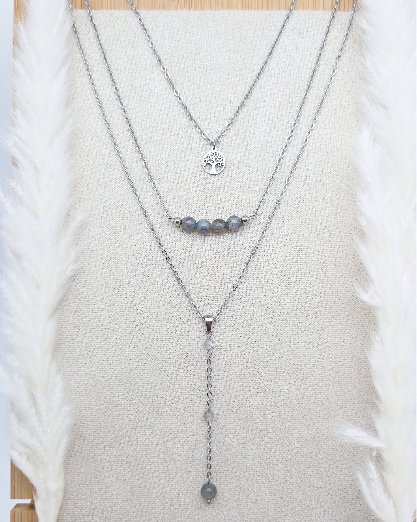 Collier NÉMÉSIS ~ 6 pierres disponibles 🌷 doré/argenté