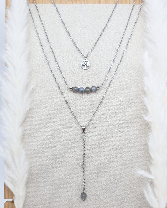 Collier NÉMÉSIS ~ 6 pierres disponibles 🌷 doré/argenté